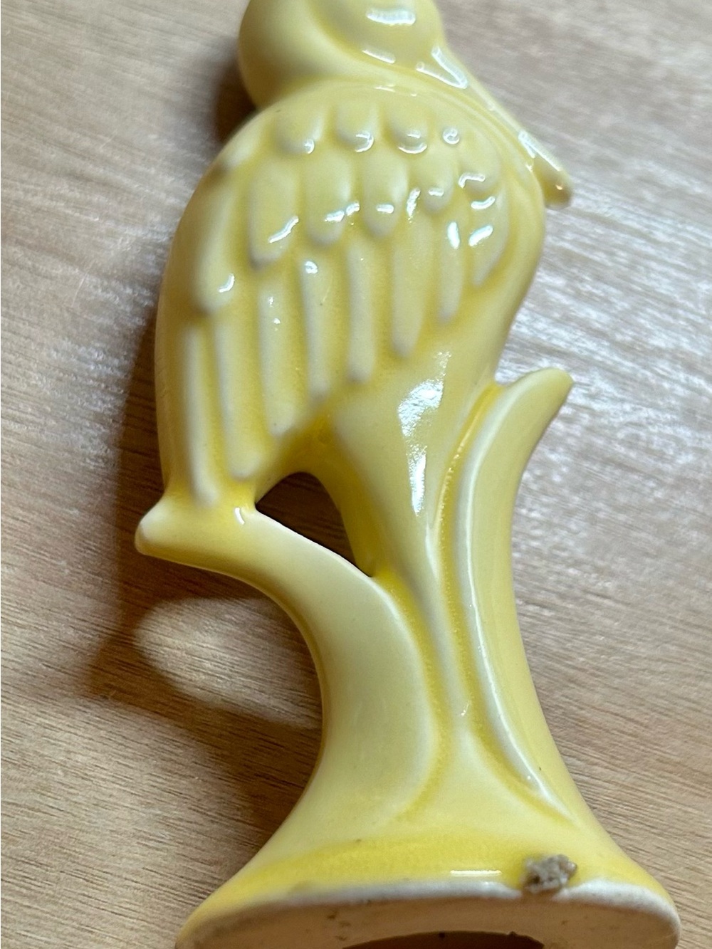 Vintage Shawnee Pottery Miniature Yellow Crane Stork Bird Figurine USA
